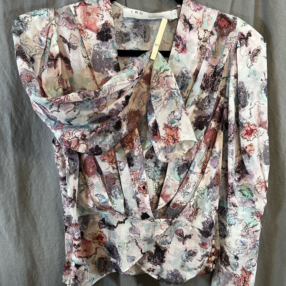 Iro Structured Print Long Sleeve 100% Viscose Blo… - image 2